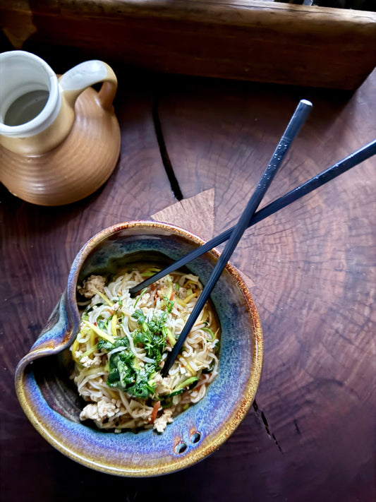 Peanut Gochujang Chicken Ramen Skillet